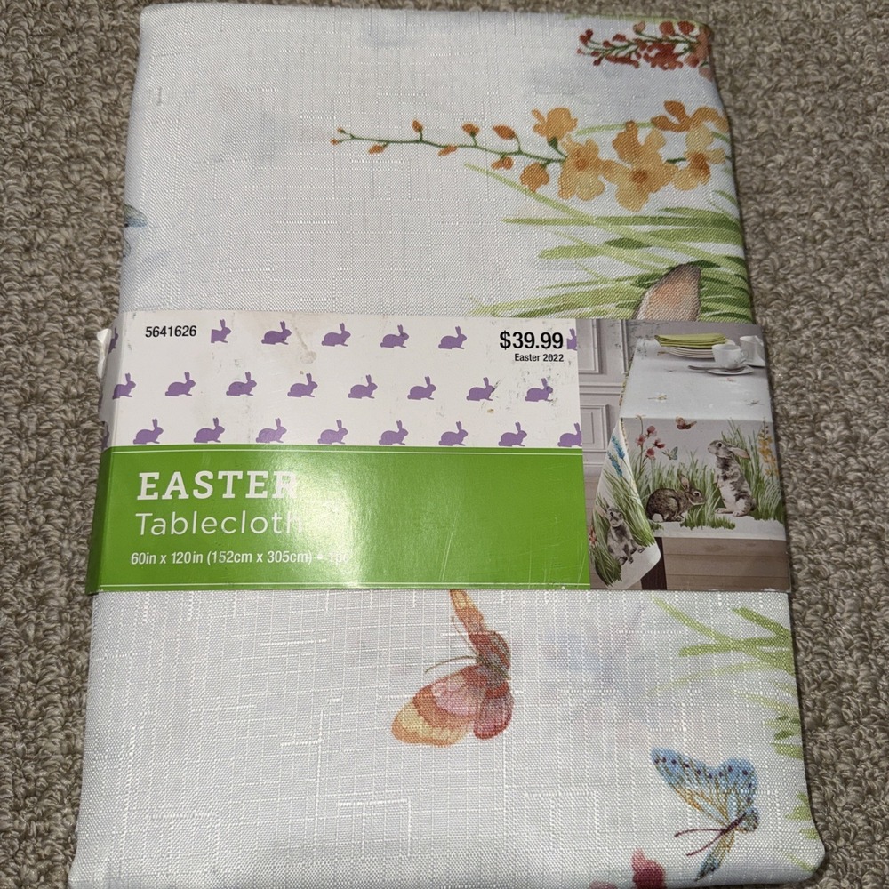 Easter Tablecloth‎ Bunnies Spring Pattern 60x104 Rectangle 2022 New Hobby Lobby